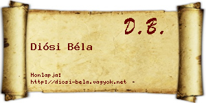 Diósi Béla névjegykártya